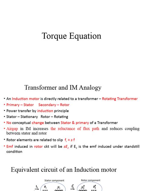 9 Torque Equation Pdf Electric Motor Transformer