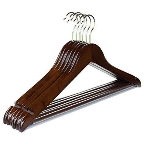 Clutter Mate Set Of Premium Finished Walnut Wooden Coat Hangers