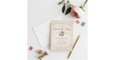 Classy Vintage Bridal Tea Party | Bridal Shower Invitation | Zazzle