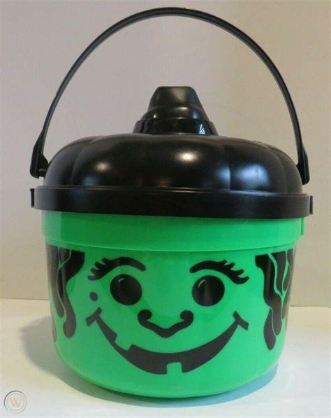 Vintage 1991 McDonalds Halloween Happy Meal Bucket Pail Witch Green ...