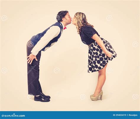 Lean In Kissing Retro Stock Image Image Of Female Black 29403419