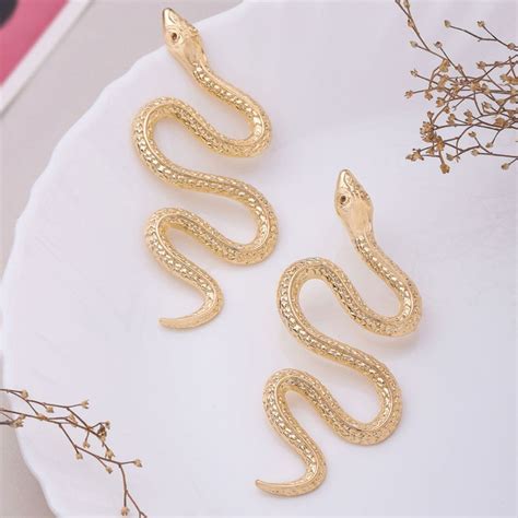 Buy Viraasi Gold Plated Snake Shaped Drop Earrings Online