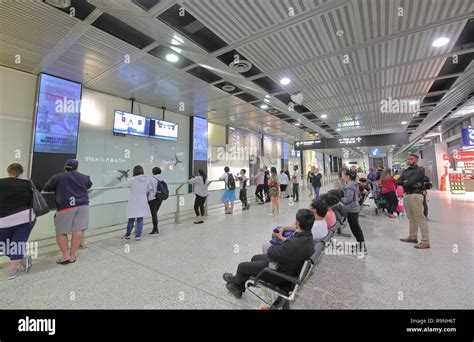 People wait at Melbourne International airport arrival hall in Melbourne Australia Stock Photo ...