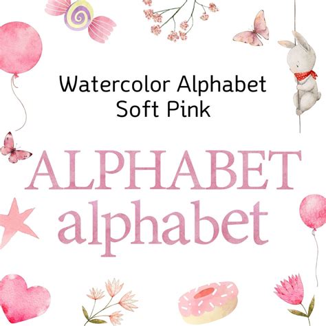 Pink Watercolor Alphabet Clip Art Watercolor Letters Digital Clipart Letters Numbers Clip