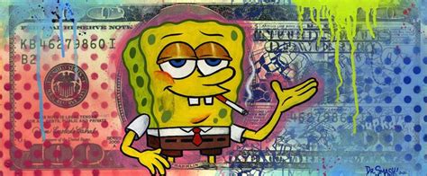 Spongebob Smoking Painting By Dr Smash Saatchi Art