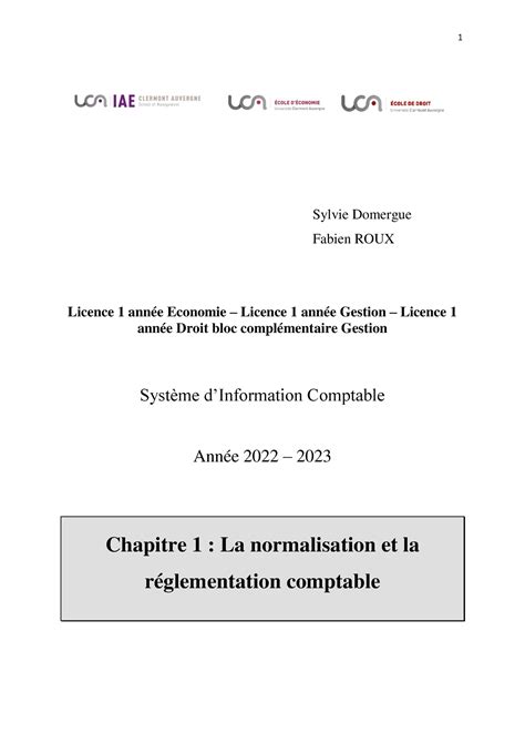 1 chapitre 1 SIC Système dInformation Comptable Sylvie Domergue