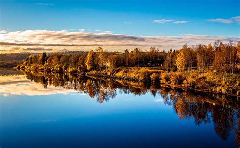 Fonds d ecran Saison Automne Rivières Forêts Ciel Levers et couchers de