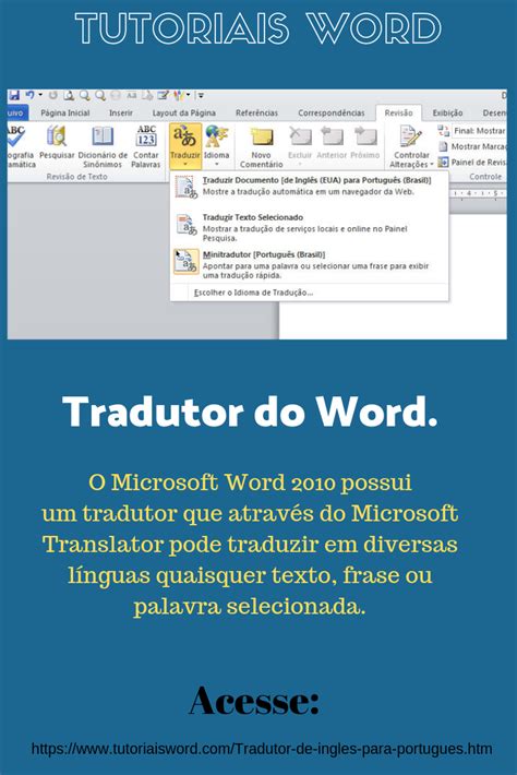 Como Usar O Tradutor Do Word Tradutor De Ingl S Traduzir Texto