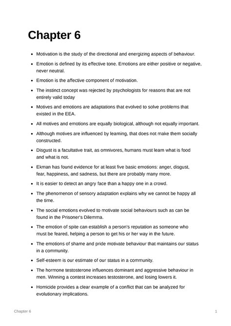 Chapter 6 Summary - Chapter 6 1 Chapter 6 Motivation is the study of