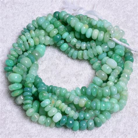 Natural Chrysoprase Smooth Rondelle Beads Shyama Gems