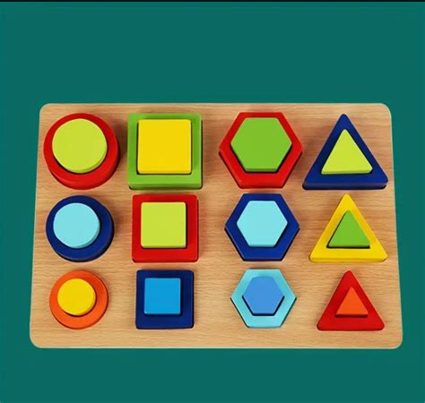 TABLERO DE ENCAJE GEOMETRICO MONTESSORI Quantech