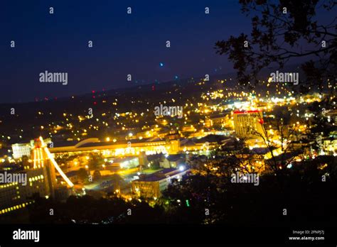 Hot Springs Arkansas At Night Seen From West Mountain Stock Photo Alamy