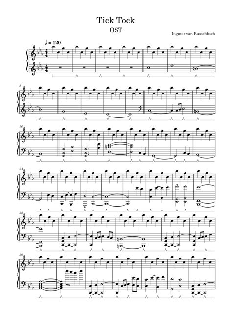 Tick Tock Sheet Music For Piano Solo Easy Musescore