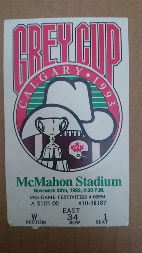 CFL / Grey Cup Ticket Stubs - Adanac Antiques & Collectibles