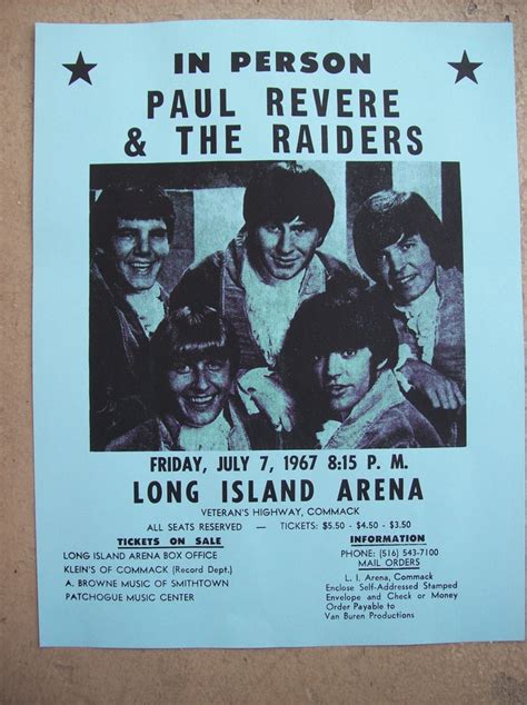 Paul Revere & The Raiders July 7, 1967 Long Island Arena Commack NY ...