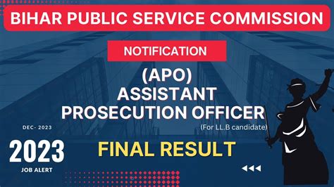 APO Final Result Assistant Prosecution Officer Recruitment Bihar