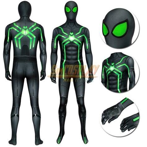 Spider Man Big Time Suit Spider Man Stealth Suit Ps4 Edition Hq Printed Costume Stealth Suit