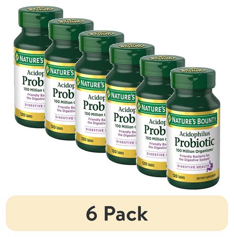 6 Pack Natures Bounty Acidophilus Probiotic Tablets 120 Ct