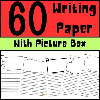 60 Writing Paper With Picture Box, Dotted Lines Writing Paper With ...