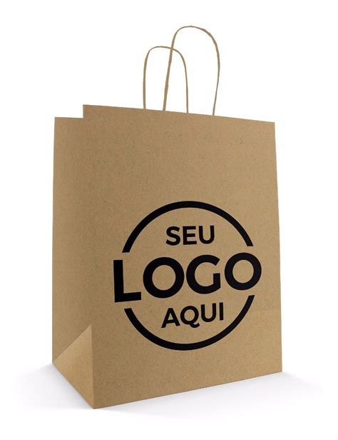 Sacola Kraft Natural Personalizada Impressa 31x42 500un R 993 99