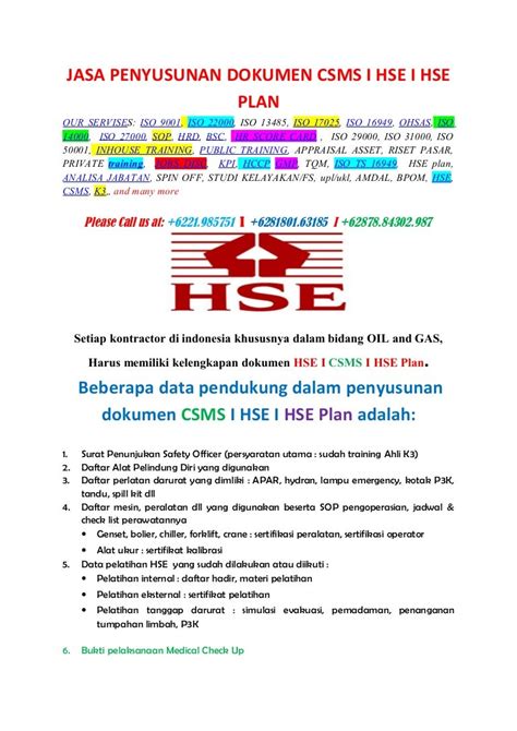 Contoh Hse Plan 48 Koleksi Gambar