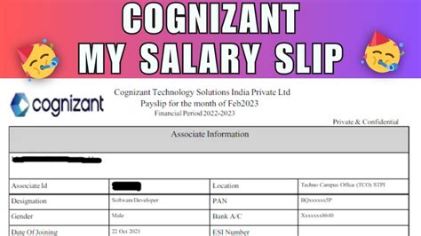 Cognizant Salary Slip My Monthly Salary Slip From Cognizant