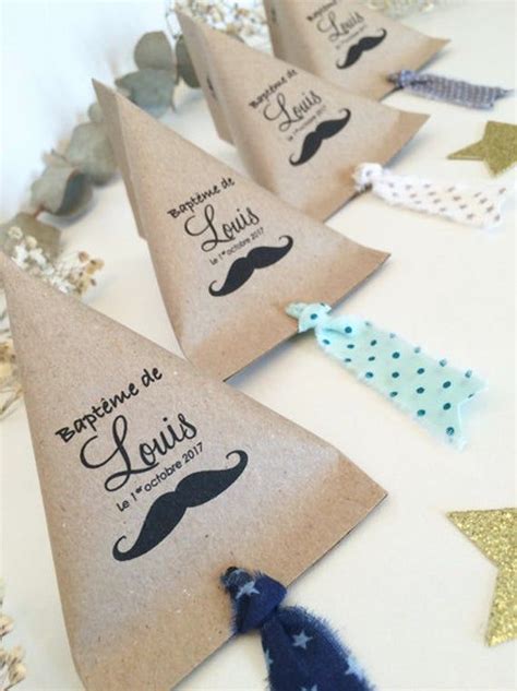 Boite à dragées ruban moustache Etsy Contenant dragées bapteme