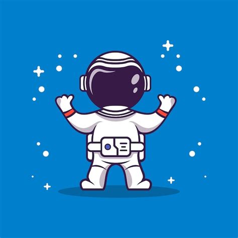 Astronauta de desenho animado bonito na lua ilustração vetorial de