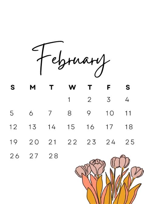 February Minimal 2023 Calendar Yearly Cale Template Postermywall