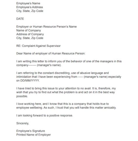 17 Hr Complaint Letter Templates Free Sample Example Format Download