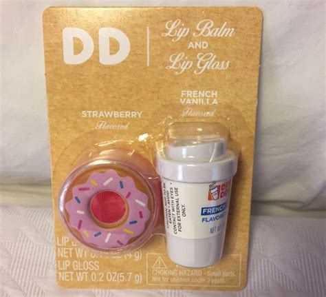 Dunkin Donuts Flavored Lip Balm Gloss French Vanilla Strawberry Set Of 2 Dunkindonuts