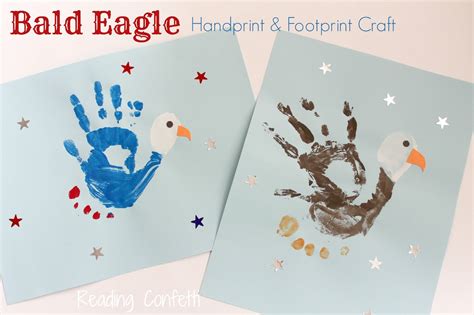 Bald Eagle Handprint And Footprint Craft Reading Confetti