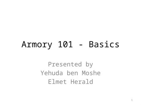 Pptx Armory 101 Basics Dokumentips