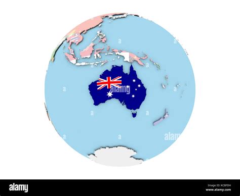 Australia On Political Globe With Embedded Flags D Illustration