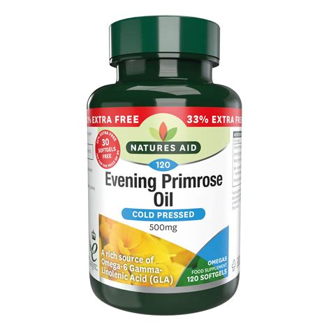 Natures Aid Evening Primrose Oil 500 Mg 120 Softgels Pure Cold