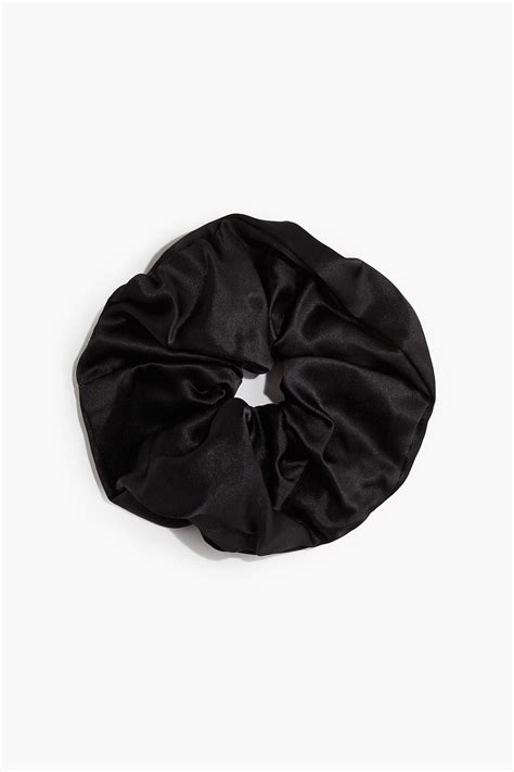 Scrunchie Grande De Seda Negro Ladies Handm Mx