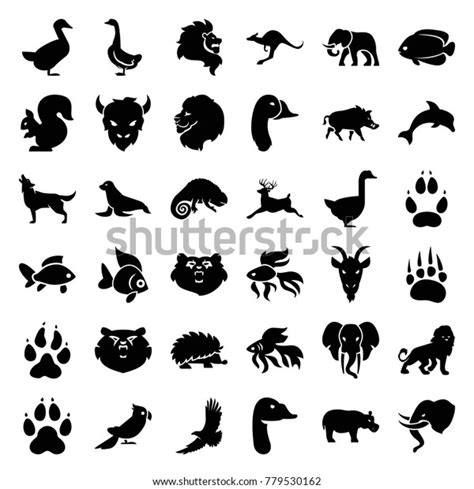 Wild Icons Set 36 Editable Filled Stock Vector Royalty Free 779530162