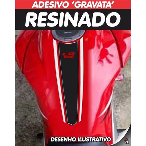 Adesivo Faixa Gravata Tanque Titan Cg 160cc Resinado Preto Submarino