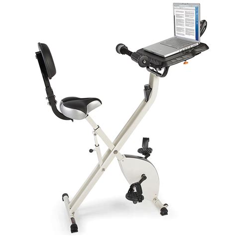 The Foldaway Exercise Bicycle Desk Hammacher Schlemmer