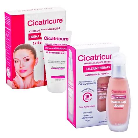 Kit Cicatricure Crema Rosita maquillaje Líq Calcium Therapy Envío gratis