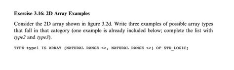 Solved Exercise 3.16: 2D Array Examples Consider the 2D | Chegg.com