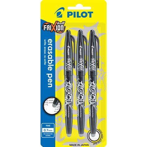 Pilot Frixion Ball Erasable Gel Pens 3 Pack Black BIG W