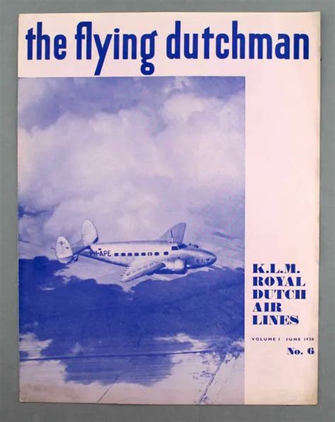 Klm Royal Dutch Airlines The Flying Dutchman Newsletter June 1938