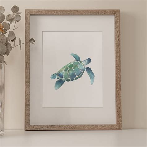 Turtle Watercolor Etsy