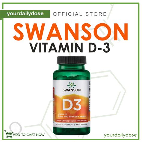 Swanson D3 1000 Iu 25mcg 250 Capsules Lazada Ph