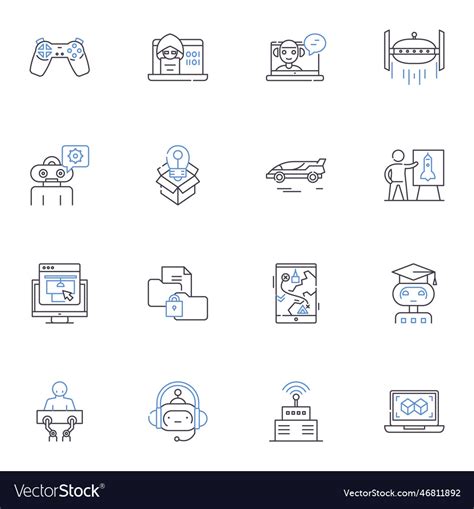 Data Analysis Line Icons Collection Analytics Vector Image