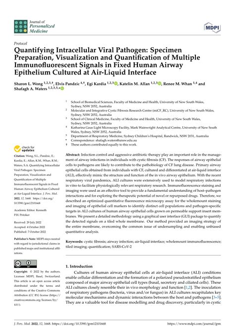 Pdf Quantifying Intracellular Viral Pathogen Specimen Preparation