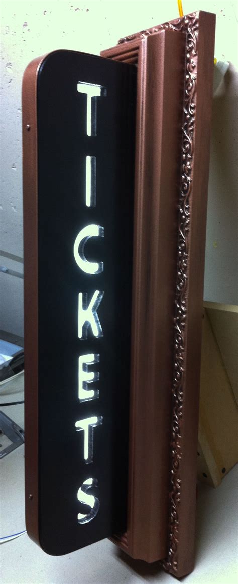 Custom Built Art Deco Style Tickets Lighted Sign For Use In A Customers