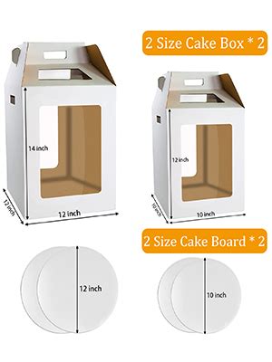 Geelyda Tall Cake Boxes With Tri Handle And Windows Pcs Cake