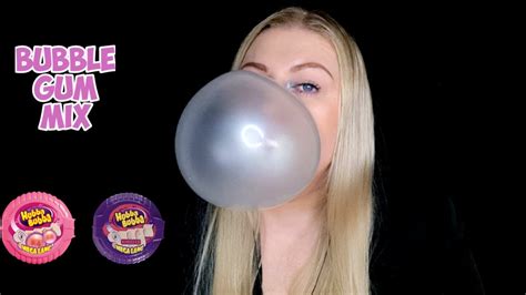 ASMR CHEWING BUBBLE GUM BLOWING BUBBLES YouTube